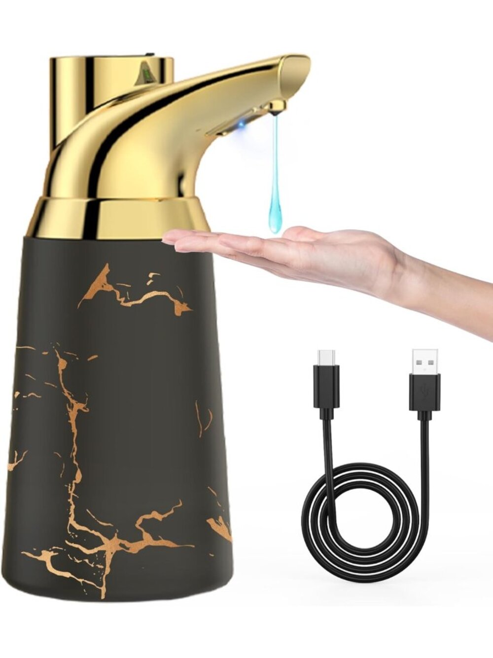 Touchless Automatic Soap Dispenser - Ceramic, Rechargeable, 4 Levels, Hands-Free